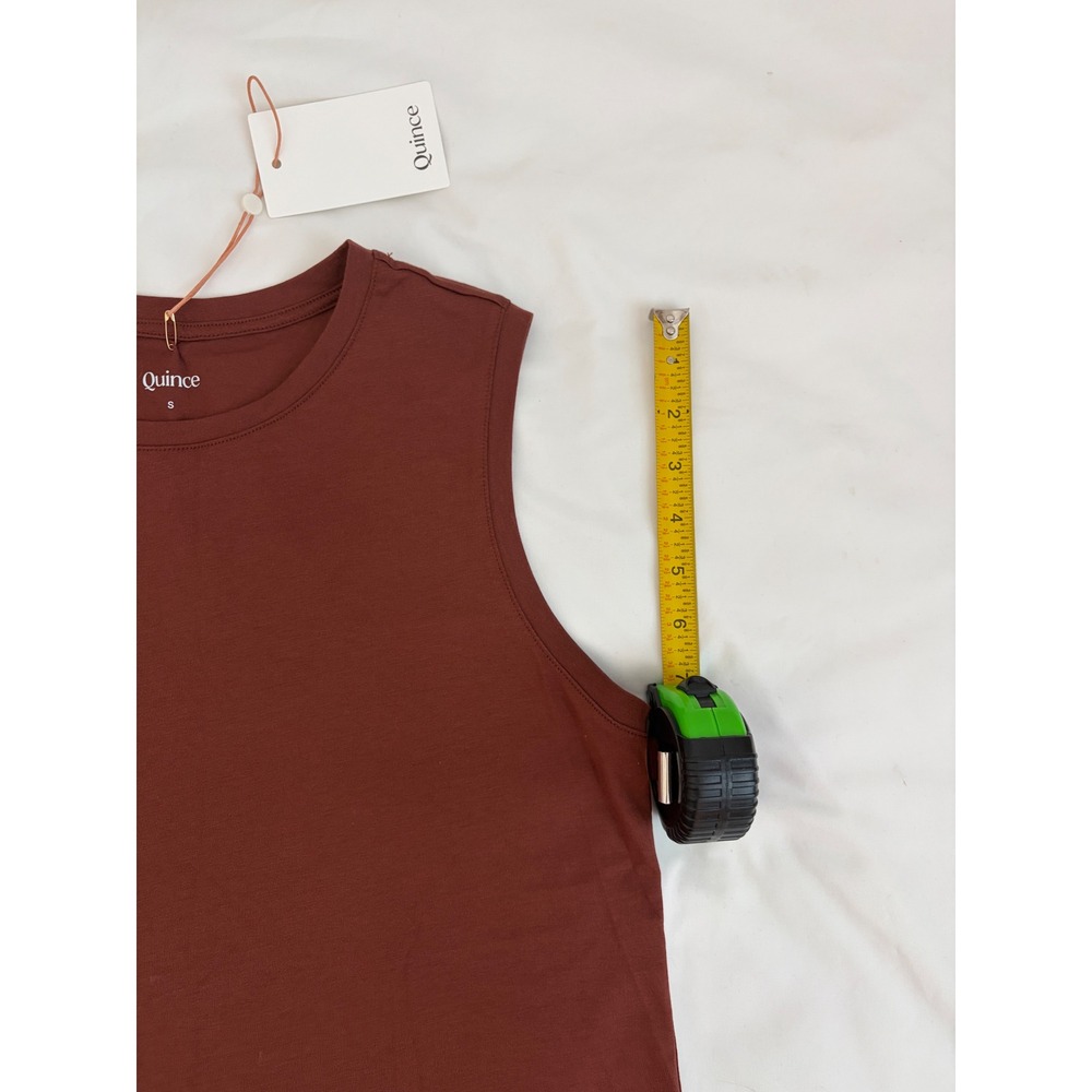 Quince Women Brown Cotton Modal Muscle Tee Sleeveless Crew Neck Top Size S NWT - Picture 4 of 8